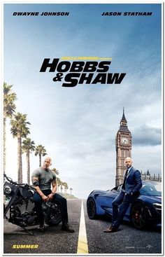 two men sitting on motorcycles in front of a clock tower and the words, hors & shaw