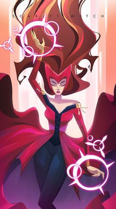 an illustration of a woman with long red hair wearing a catwoman mask and cape