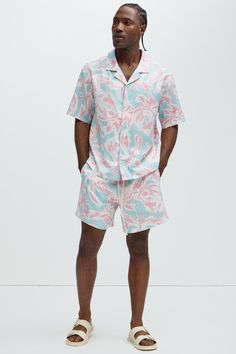 Available In Pink/combo. Fold Down Collar Front Button Closure Short Sleeve Pair With "Pastel Floral Warm Up Shorts" Shell: 100% Polyester Imported California Proposition 65 WARNING: Cancer and Reproductive Harm - www.P65Warnings.ca.gov. | Mens Pastel Floral Shirt in Pink size 2XL by Fashion Nova Pastel Floral, Mens Pajamas, Floral Shirt, Fashion Nova, Pajamas, Pastel, California, Size Medium, Collar