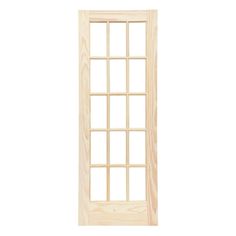 an open wooden door on a white background