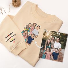 ❤️ WELCOME TO OUR STORE! Create a personalized and heartfelt gift with our Custom Portrait from Photo Sweatshirt. Our embroidered design captures your loved ones in a unique and stylish way. Perfect for couples, families, and Christmas gifts. Order now and make their day even more special! 🎉 CUSTOMIZED CONTENT - After placing the order, please send us the photo of your pet, your family, your loved ones or just your favorite photos directly in the Etsy Message or to our email: support@personalizy.com. I'll do everything to make it look perfect on the shirt 🥰 - These photos can be cherished memories, joyful moments, or special scenes, making them unique embroidered patterns on the shirt. 🎉 PROCESSING AND SHIPPING TIME - Package arrives in 5-10 business days  🎉 PRODUCT AND BRAND DETAILS - Picture Sweater, Portrait Embroidery, Family Portrait Ideas, Embroidered Patterns, Birthday Present Ideas, Matching Hoodies, Embroidery Christmas, Couple Portrait, Portraits From Photos