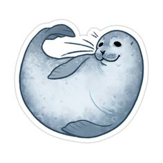 a sticker with an image of a seal on it