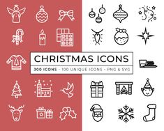 christmas icons are shown on the left side of this image, and on the right side is