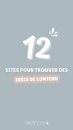 the cover of 12 sites pour trouver des idees de content