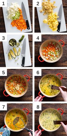 the steps in how to make a vegetable soup