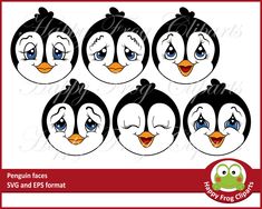 penguin faces svg and eps formats