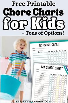 the free printable chore chart for kids to help them learn how to use it