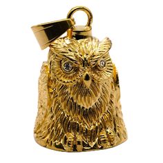 an owl charm with a bell on it's head