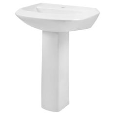 Finding the right contemporary design to complete your bathroom look is no easy feat, until you get the Gerber 23-591 , a single hole petite pedestal bathroom sink from the Avalanche collection. Wrapped in glossy Vitreous China, this sleek lavatory pedestal sink is one of the best in maximizing the space in your bathroom and giving it a lustrous look. The Gerber 23-591 is 33 1/2" high overall, with a 22 3/4" X 18 7/8" sink and a 27 3/8" high pedestal. This model has a single hole faucet center. It is designed with a concealed front overflow to reduce leaks and water waste while using the sink. This Gerber 23-591 comes in a calming shade of white that effortlessly adapts to any bathroom theme and pair greatly with any accessories. Not to worry, Gerber provides a Limited Lifetime warranty fo Bathroom Theme, Pedestal Bathroom Sink, Pedestal Sinks, Water Waste, Bathroom Themes, Pedestal Sink, Single Hole Faucet, Bathroom Space, Shades Of White