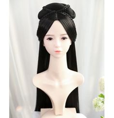 Hairstyle Asian, Hanfu Cosplay, Ethnic Hair, Long Straight Wig