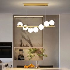 the modern kitchen is clean and ready to be used as a dining room or office