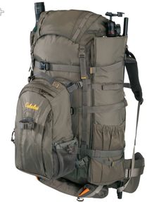 a large backpack with some tools attached to the front and back straps on it's side