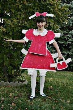 Cute Halloween Costume Ideas, Paper Doll Costume, Fun Magazine, Cute Halloween Costume, Clever Halloween Costumes, Homemade Halloween Costumes, Halloween Costume Contest, Creative Costumes, Homemade Halloween