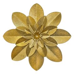 PRICES MAY VARY. LAYERED METAL FLOWER WALL ART: This golden metal wall sculpture features layers of molded metal to create a lifelike flower design with rustic gold color, antique edge to create a stylish, outstanding appearance, give your home a fresh and natural feeling DIMENSIONAL WALL FLORAL SCULPTURE: Rutic Gold Flower decorative wall accent is made from cut and bent sheet metal and welded into 3D shape. The creative metal flower wall artworks will add a fresh vibrant color for bedroom, liv Sheet Metal Crafts, Metal Flower Wall, Flower Wall Art Decor, Floral Sculpture, Metal Flower Wall Art, Wall Accents Decor, Indoor Kitchen, Dimensional Wall, Flower Sculptures