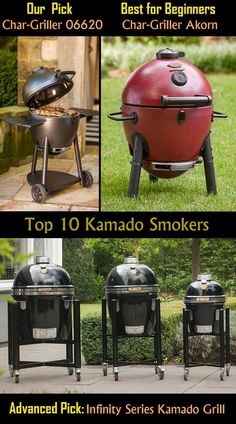 four different types of bbq grills with the words top 10 ramado smokers