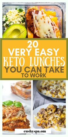 Sharing 20 keto lunch recipes for work. These are great for ketogenic meal prep and these ketogenic dishes are very easy to pack. #keto via @cushyspa Lunch Recipes For Work, Recipes For Work, Keto Lunch Recipes, Keto Lunches, Keto Lunch Ideas, Keto Lunch, Keto Brownies, Ketogenic Diet Meal Plan