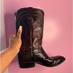 Lucchese’s Boots Are Originally $2,100. The Boots Have A Wide Fit And A Wide Fit For Ankles. They We’re Worn, But Still Durable And Can Be Worn Again! They Are A Size 11’s In Men’s. Western Boots, Black And Brown, Men's Shoes, Shoe Boots, Boots, Fashion Tips, Fashion Trends, Clothes Design, Black