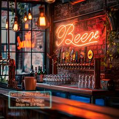 an image of a bar with neon lights