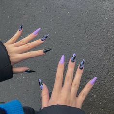 Lavender And Black Nails, Purple Black Nails, Purple And Black Nails, How To Strengthen Nails, Black And Purple Nails, Noor Khan, Art Nails Design, Summer Nails Art, Strengthen Nails