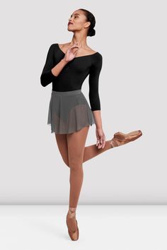 Ladies Jaye Mesh Skirt - BLOCH US Ballet Style Stretch Skirt For Dance, Ballet Shorts, Balletcore Fitted Skirt For Dance, Spring Ballet Stretch Skirt, Ballet Outfit Practice, Ballet Leotards, Leotards Ballet Black, Ballet Wear Wrap Skirts, Ballet Wear