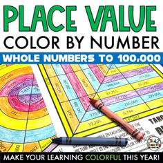 the place value color by number book is shown