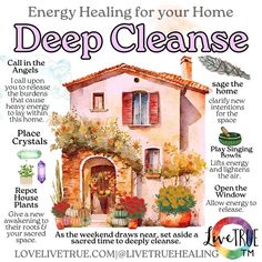 a poster with words describing the benefits of deep cleanse