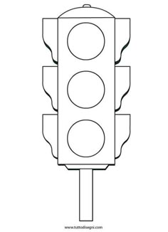 a traffic light that is outlined in black and white