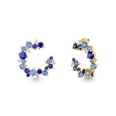 Gold & Diamond Sapphire Wrap Hoop Earrings - Sydney Evan Fine Jewelry Palm Springs Homes, Crocodile Bags, Body Jewellery, How To Make Notes, Bracelet Sizes, Accessories Hair, Long Life, Palm Springs, Luxury Jewelry