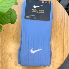 Color Baby Blue Unisex Lightweight Fabric: Nike Over-The-Calf Soccer Socks Are Made With Spandex Material That Provides Stretch And Lightweight Support With Dri-Fit Blue Casual Training Socks, Casual Blue Training Socks, Blue Non-slip Sporty Socks, Sporty Non-slip Blue Socks, Blue Non-slip Casual Socks, Blue Stretch Sporty Socks, Sporty Stretch Blue Socks, Sporty Blue Stretch Socks, Casual Blue Non-slip Socks