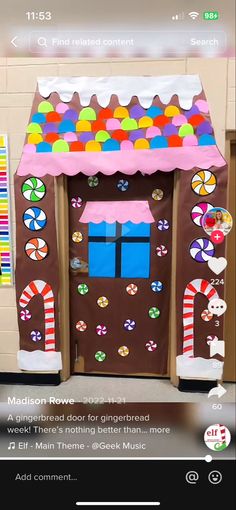 a door decorated to look like a candy shop