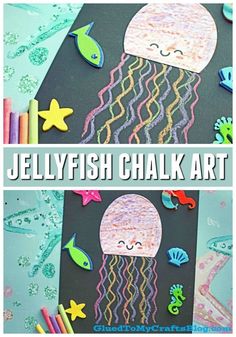 this jellyfish chalk art project is perfect for kids to make