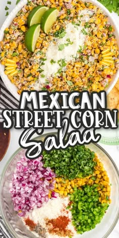 mexican street corn salad with limes and cilantro