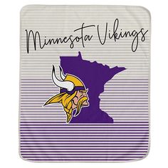 minnesota vikings baby blanket with the word minnesota on it