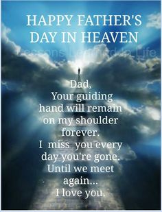 the message for father's day in heaven is displayed on an instagramture