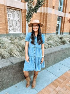 Dahlia Denim Dress Country Concert Dress, Concert Dress, Teacher Dress, Midi Dress Outfit, Teacher Dresses, Concert Dresses, Mum Fashion, Plus Size Summer Outfit, Denim Midi Dress