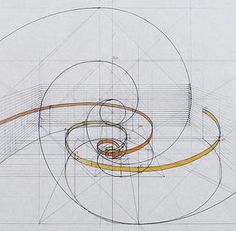 a drawing with lines and circles on it