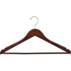 a wooden coat hanger on a white background