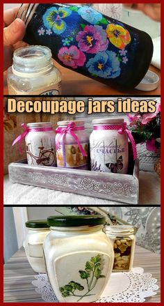 Decoupage jars ideas. Decoupage jars tutorial. How to decoupage on glass jars.
Decoupage of jars can be done with any material – metal, plastic, ceramic, tin, glass, wood. And it can be easily mastered by everyone. Thus, you can make amazing things with your own hands. For beginners, there are simple techniques that are easy to learn, even for children who have some basic creative skills. The master class below and my decoupage jars ideas can help with this. Decoupage On Glass Jars, Decoupage Glass Jars, Garden Party Decorations Diy, Decoupage On Glass, Fancy Curtains, Jar Decorations, Crafts With Glass Jars