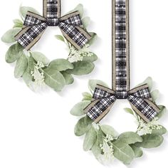 PRICES MAY VARY. A Nice Wreath Set: the package includes 2 pieces of green faux cabinet wreaths, each cabinet wreath comes with a faux burlap black white buffalo plaid bow, meeting your decorating needs in various places Proper Size for Cabinet: each farmhouse wreath comes with a size of approx. 23 cm/ 9 inches in outside diameter and approx. 12 cm/ 4.7 inches in inside diameter, just the appropriate size to decorate your cabinets and shelves, without taking up too much space Long Lasting and Se Window Greenery, Wreaths With Ribbon, Faux Cabinet, Kitchen Cabinet Wreaths, Cabinet Wreath, Cabinet Wreaths, Farmhouse Kitchen Cabinet, Hanging Wreaths, Wall Window Decor