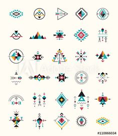 an image of native american tattoos on white background stock photo - 519782