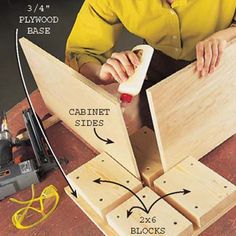 a woman is working on some woodworking with the help of a plane shaper