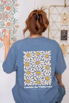 Consider the Wildflowers Retro Christian Comfort Colors Shirt Christian Wildflowers Shirt for Friend Christian Gift Religious Concert Tee - Etsy Simple Cricut Shirts, Christian Tshirt Design Ideas Vinyl, Christian Shirt Design Ideas, Church Merch Ideas, Cricut Tee Shirt Ideas, Christian Tshirt Design Ideas, Cute Boho Outfits, Trendy Tshirt Designs, Christian Comfort