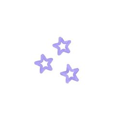 three small purple stars on a white background