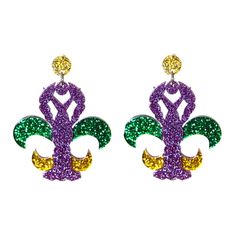 New Products – Jubilee Gift Shop Mardi Gras Earrings, Mardi Gras Jewelry, Earrings Acrylic, French Wire, Gift Boutique, Yellow Purple, Acrylic Earrings, Gift Store, Online Boutiques