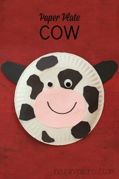 a paper plate cow with the words paper plate cow on it's front and bottom