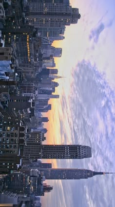 an image of the sky and buildings in new york city