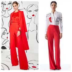 Proof That Comfy And Cool Can Co-Exist, These Wide-Leg Trousers Make A Statement, While Keeping Things Totally Polished. * High Waist * Thick Waistband * Wide Leg Open 11.5” * Front Zipper With Hook Closure * Inseam: 34.5” * Model Is 5'10'' Wearing A Us Size 2 * Dry Clean Only Chic Red Wide Leg Pantsuit, Red Wide Leg Pantsuit For Party, Red Evening Pantsuit For Spring, Red Pantsuit With Trousers For Formal Occasions, Elegant Red Pantsuit For Spring, Elegant Red Spring Pantsuit, Red Pants For Summer Evening, Red Pants For Summer Evening Events, Elegant Red Summer Pantsuit