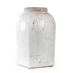 Partially Glazed Off-White Jar (4977M A25A) Zentique Large Vases Decor, Olive Jar, White Jar, Picture Frame Molding, Balloon Shapes, Jar Vase, Ceramic Jars, Table Vases, Large Vase