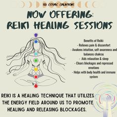 Reiki is an alternative medicine that transfers healing energy from the practitioner to the patient. With access to your personal energy field, we can align your chakras and learn where healing energy is most needed within your mind and body. Through each Reiki session we will work on your individual healing goals, as well as identifying and releasing blockages that you may be unaware of. I offer 30 minute distance Reiki sessions. When to get a Reiki session: This is a very open-ended question; Reiki Black Woman, Free Llc, Healing Goals, Reiki Room Ideas, Reiki Practice, Distance Reiki, Align Your Chakras, Reiki Session