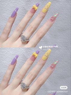 Nails For Women, Coffin Nails Long, Ballerina Nails, Nails Long, Girls Nails, Cute Bow